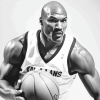 Karl Malone Black and White Diamond Painting