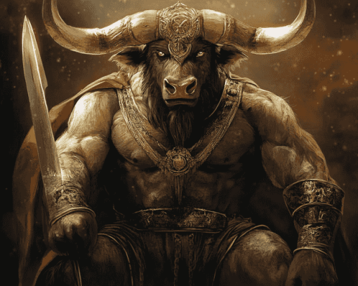 King Minotaur Beast Fantasy Diamond Painting