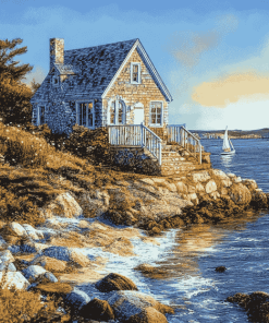 LUXURY SEASIDE COTTAGE SCENERY DIAMOND PAINTING