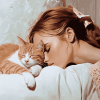 Lazy Girl and Cat Companions Diamond Painting