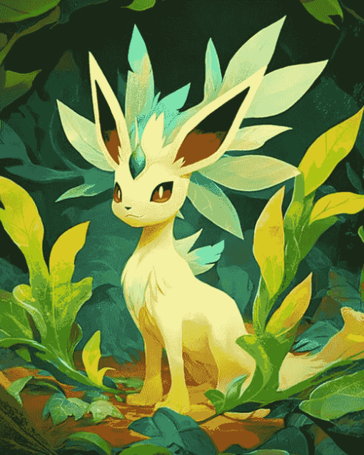 Leafeon Pokemon Art Diamond Painting