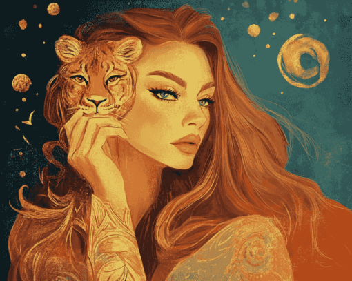 Leo Zodiac Woman Diamond Painting