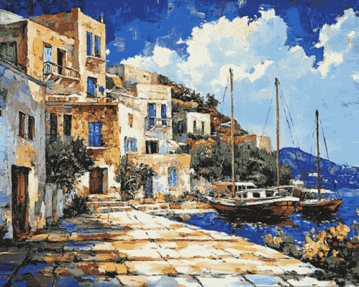 Lesbos Historic Buildings Diamond Painting