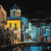 Lesbos Island Nightscape Diamond Painting