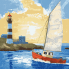 Lighthouse and Sailboat Adventure Diamond Painting