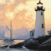 Lighthouse and Sailboat Scenes Diamond Painting