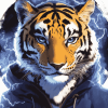 Lightning Tiger Animation Diamond Painting