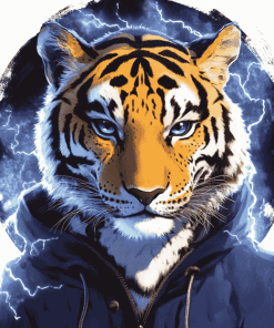 Lightning Tiger Animation Diamond Painting