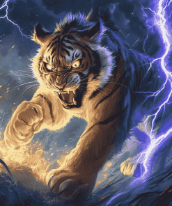 Lightning Tiger Diamond Painting