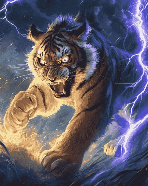 Lightning Tiger Diamond Painting