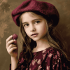 Little Girl in Raspberry Beret Diamond Painting