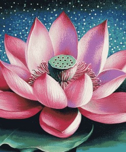 Lotus Flower Vintage Diamond Painting