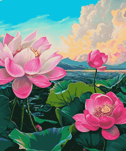 Lotus Flowers Diamond Painting