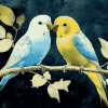 Lovebirds Parrots Diamond Painting