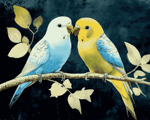 Lovebirds Parrots Diamond Painting