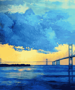 Mackinac Bridge Building Marvel Diamond Painting