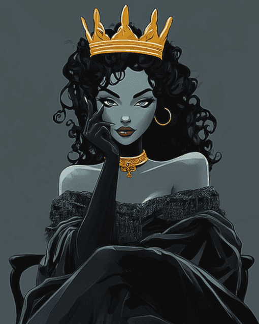 Majestic Black Queens Diamond Painting