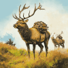 Majestic Highlands Elk Diamond Painting