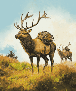 Majestic Highlands Elk Diamond Painting