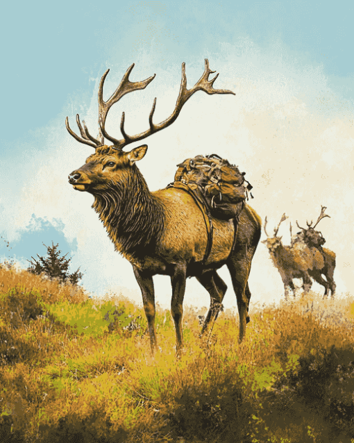 Majestic Highlands Elk Diamond Painting