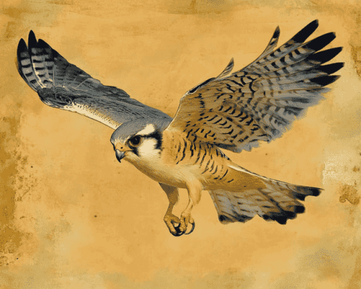 Majestic Kestrel Bird Diamond Painting