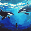 Majestic Orcas Diamond Painting