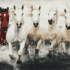 Majestic White Horses Diamond Painting