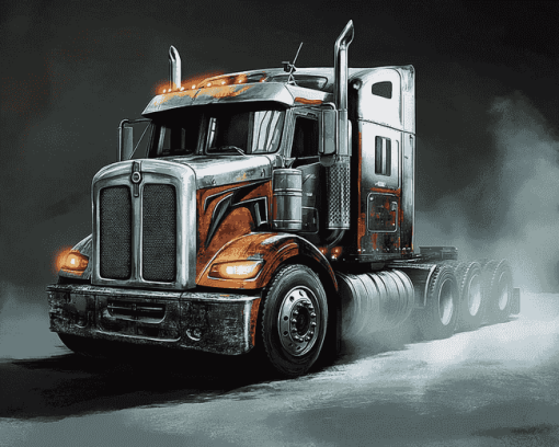 Man Truck Engines Diamond Painting