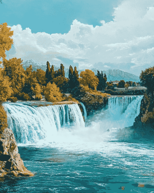 Manavgat Waterfall Landscape Diamond Painting