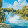 Manavgat Waterfall Scene Diamond Painting