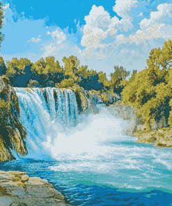 Manavgat Waterfall Scene Diamond Painting