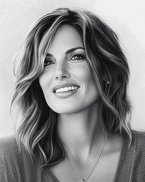 Mariska Hargitay Black and White Diamond Painting