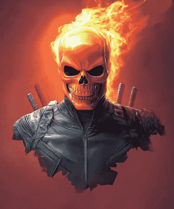 Marvel Blazing Skull Animation Diamond Painting