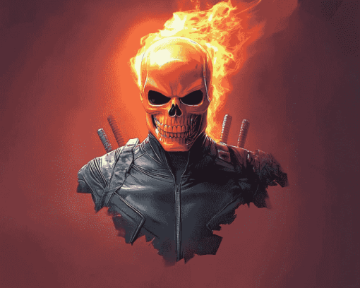 Marvel Blazing Skull Animation Diamond Painting