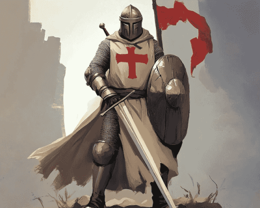 Medieval Crusader Warrior Diamond Painting