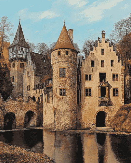 Mespelbrunn Castle Germany Diamond Painting