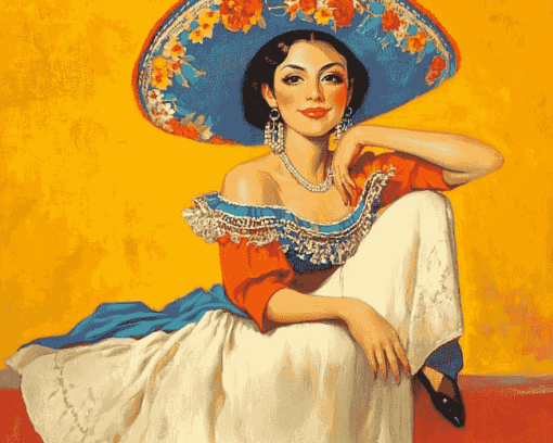 Mexican Women Beauty Diamond Painting