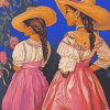 Mexican Women and Children Diamond Painting