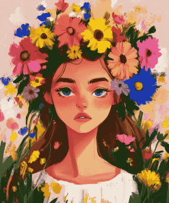 Midsommar Girls Floral Diamond Painting