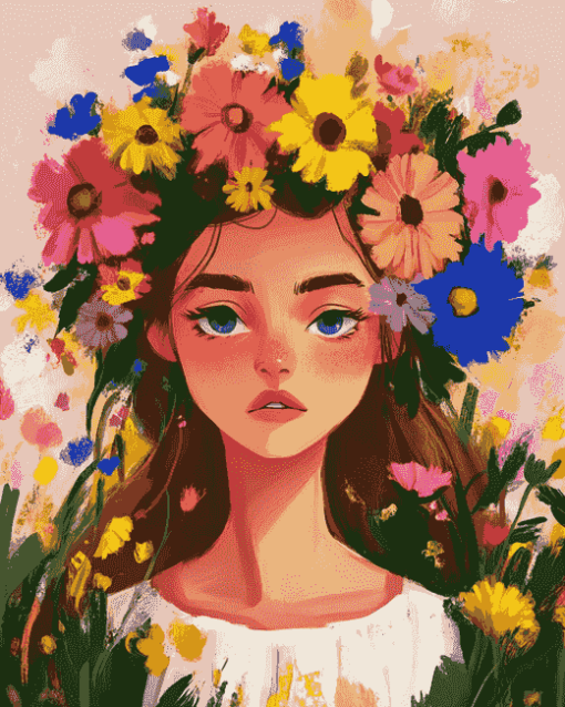 Midsommar Girls Floral Diamond Painting