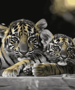 Monochrome Baby Tiger Diamond Painting