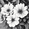 Monochrome Blossoms Diamond Painting