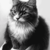 Monochrome Fluffy Kittens Diamond Painting