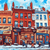 Montreal Bagel Building Animation Diamond Painting