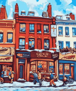 Montreal Bagel Building Animation Diamond Painting