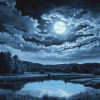 Moonlit Gloomy Sky Diamond Painting