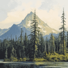 Mount Washington Forest Scene Diamond Painting