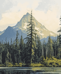 Mount Washington Forest Scene Diamond Painting