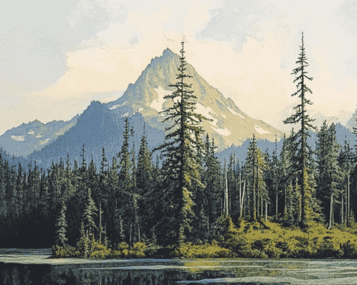 Mount Washington Forest Scene Diamond Painting