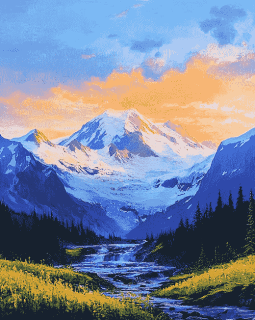 Mountain Rainer Valley Diamond Painting